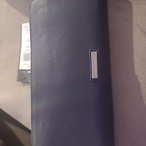 Large BCBG wallet, navy